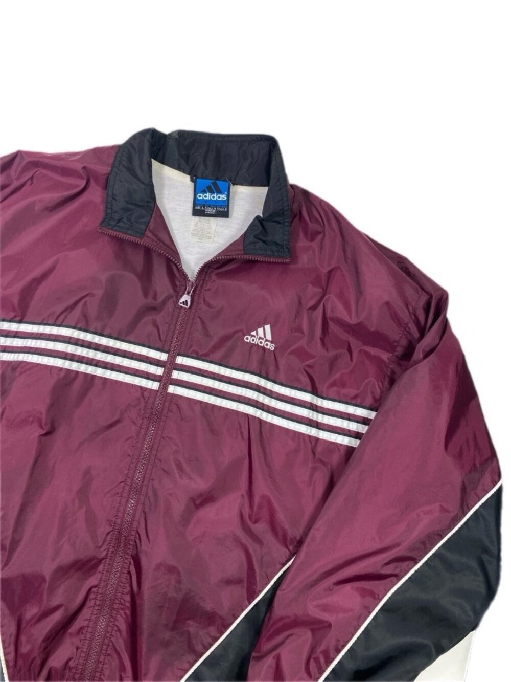 Vintage Adidas Windbreaker Jacket Red Maroon 90s Trefoil Track Full Zip Size L